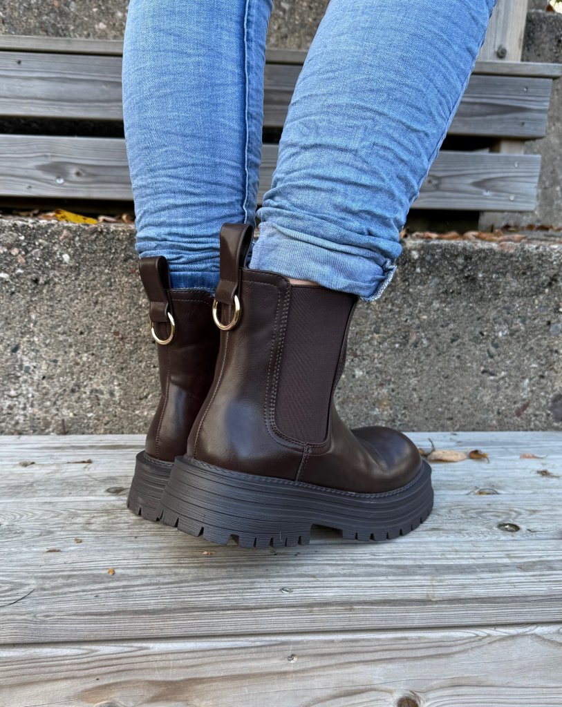 Mindy - Boots- Brun -  Nyhet