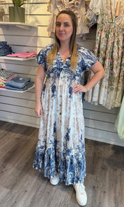 Mindy Klänning mönster Blå402A15