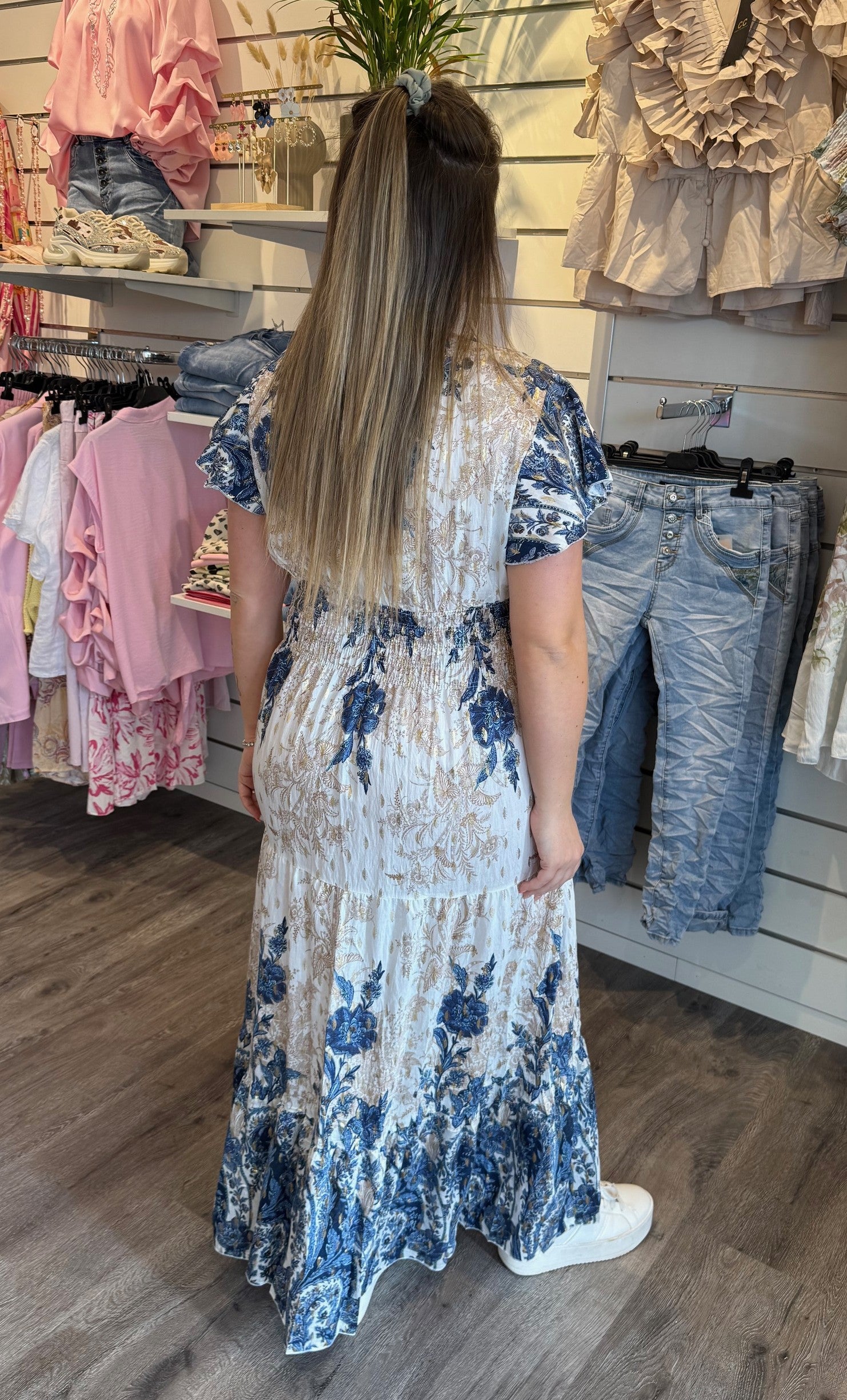 Mindy Klänning mönster Blå402A15