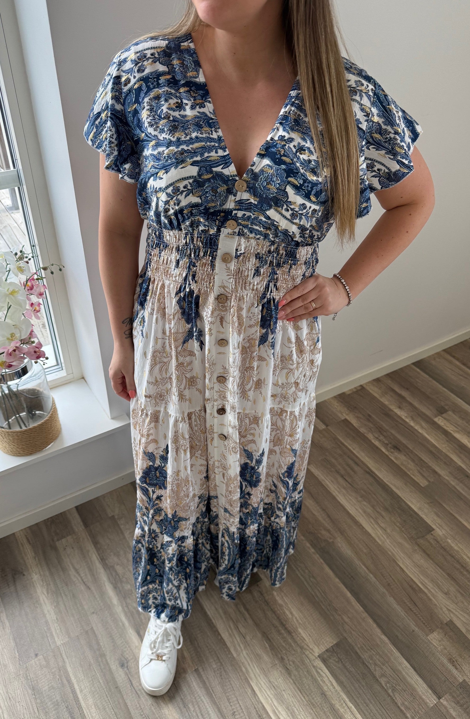 Mindy Klänning mönster Blå402A15