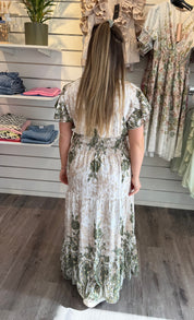 Mindy Klänning mönster grön402A15