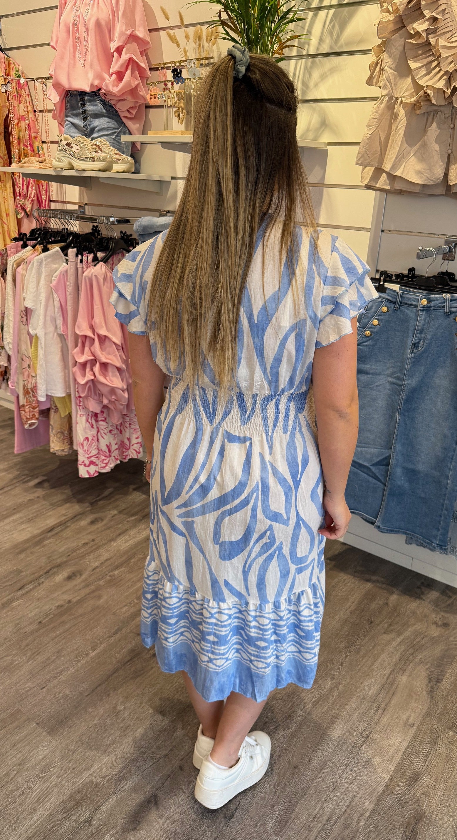 Mindy kort klänning blå496U