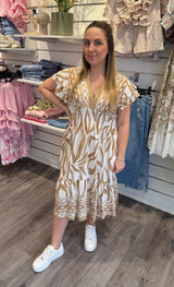 Mindy kort klänning taupe496U