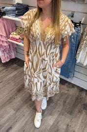 Mindy kort klänning taupe496U