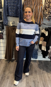 Minelle stickad tröja Navy
