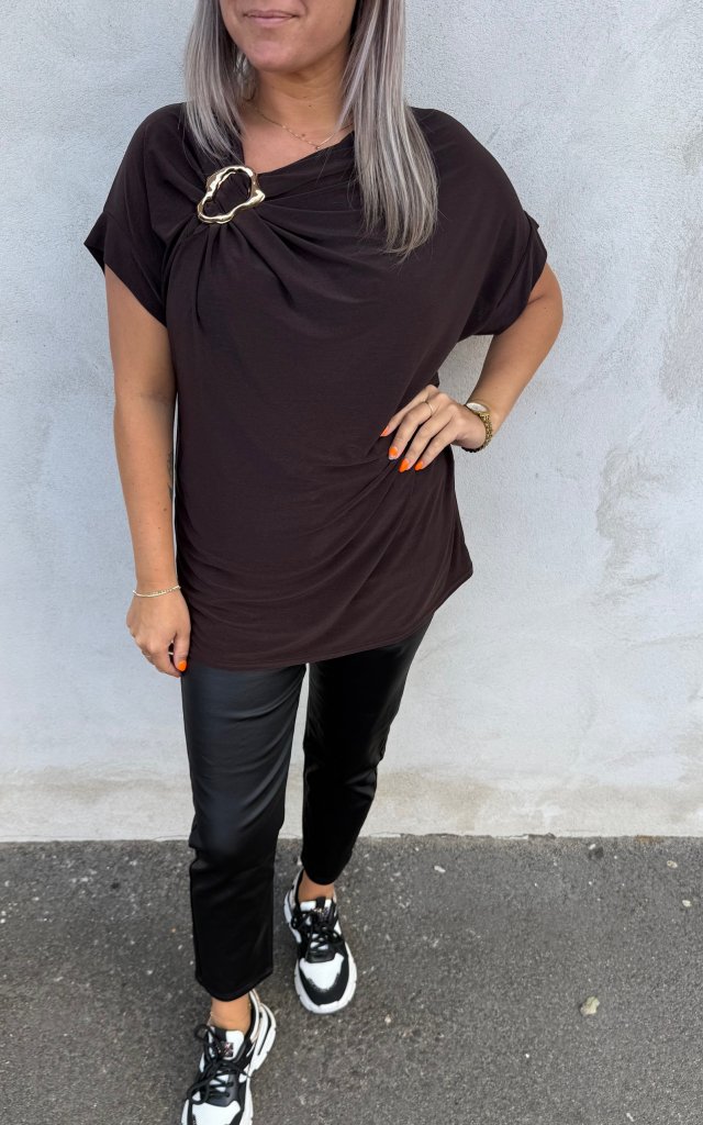 Mirelle - Topp med spänne - Choco - Nyhet