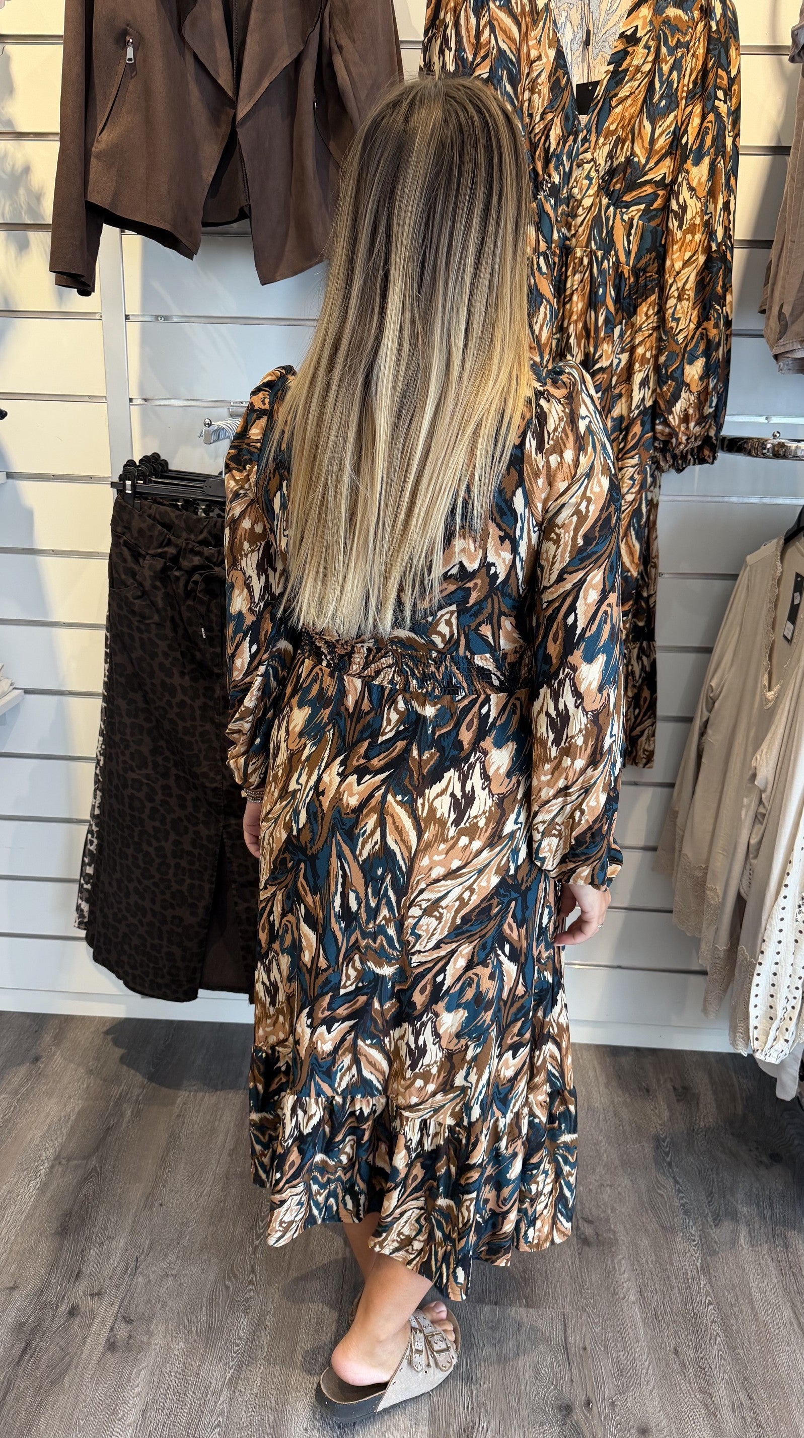 Eva Klänning mönster hunter green