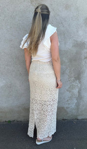 Nadia  - Virkad Kjol -Beige  - Nyhet