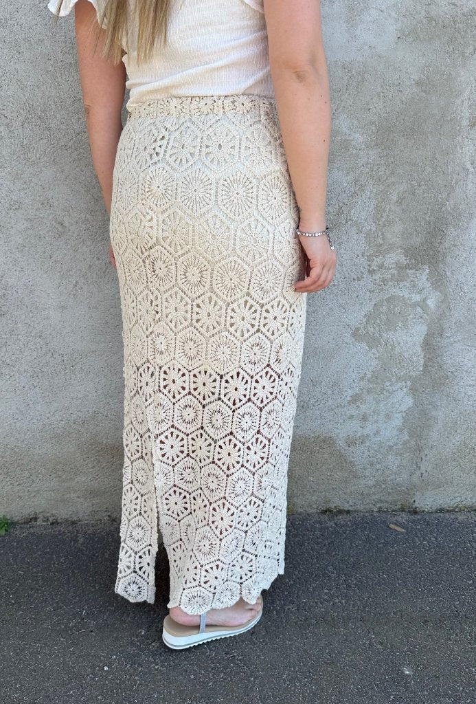 Nadia  - Virkad Kjol -Beige  - Nyhet