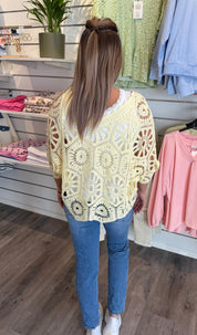 Nelia - Virkad Topp - Gul