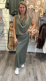 Nelly Satinkjol Leopard Khaki