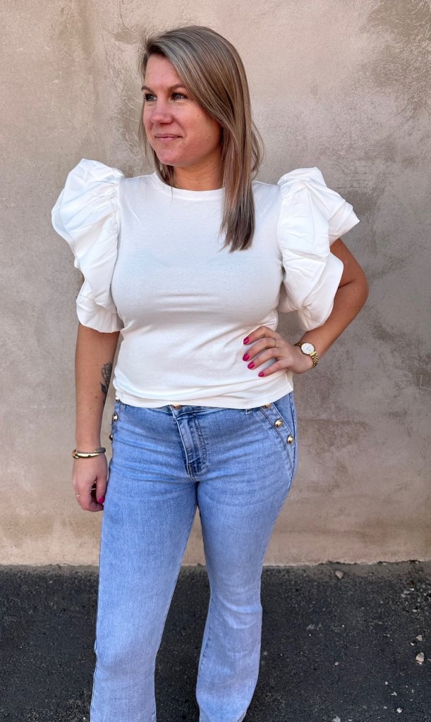 Nora - Topp - Cream - Nyhet