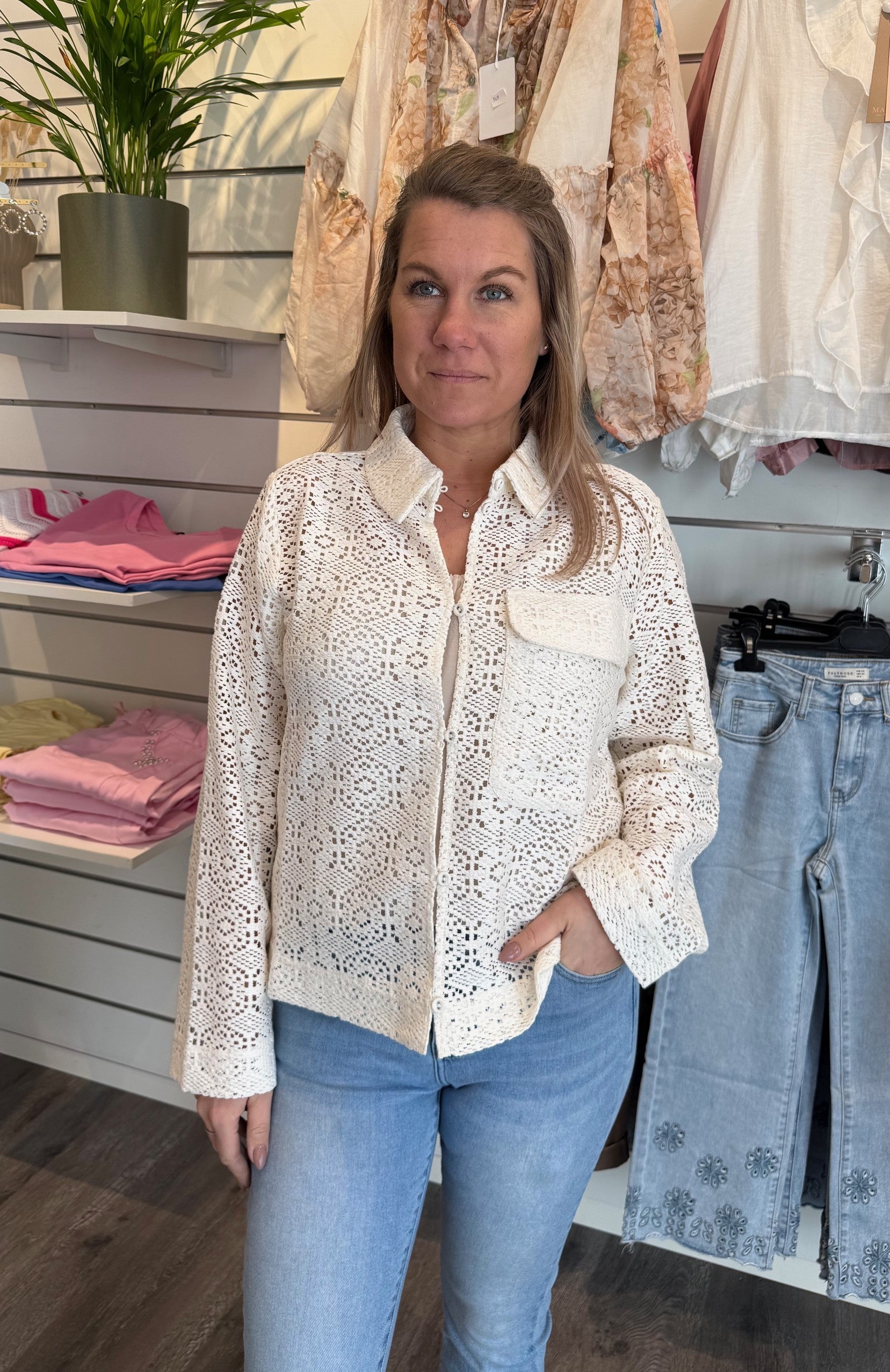 ElSIA -Blus- Beige  - Nyhet