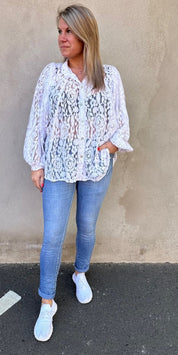 Ofelia- Spetsblus - Vit- Nyhet