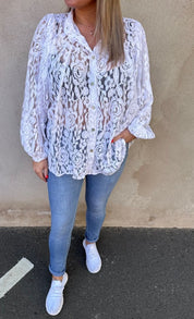 Ofelia- Spetsblus - Vit- Nyhet
