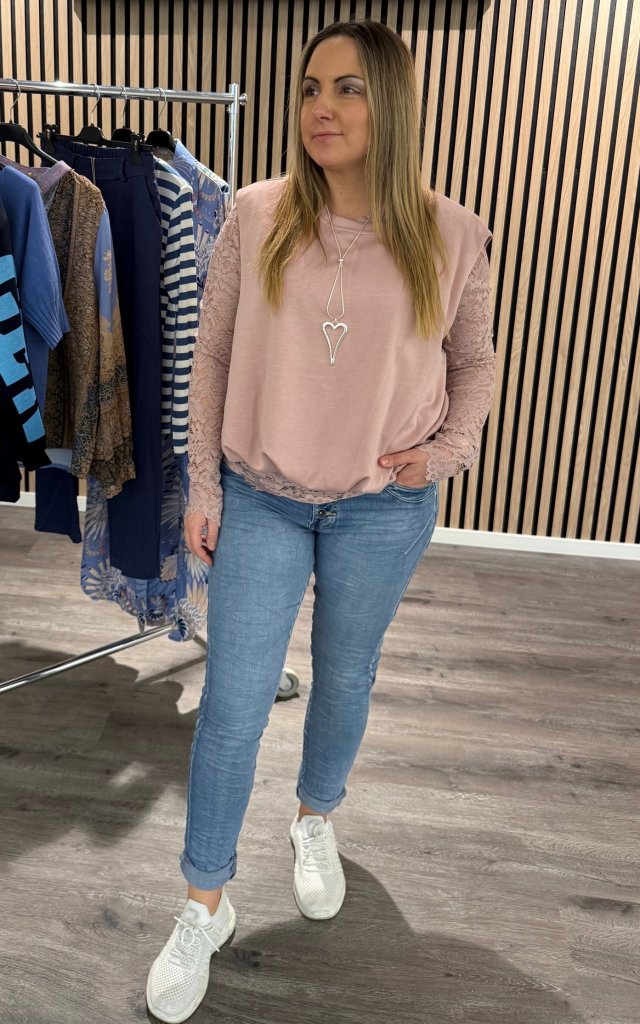 Orla- Stickad väst - Rosa - Nyhet