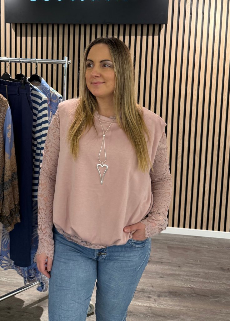 Orla- Stickad väst - Rosa - Nyhet