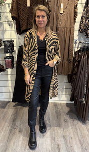 Penny Längre skjorta  Zebra Camel
