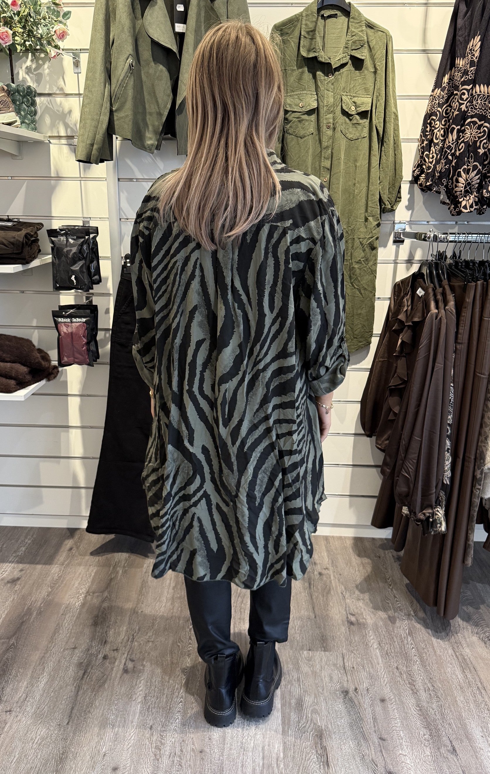 Penny Längre skjorta  Zebra Khaki