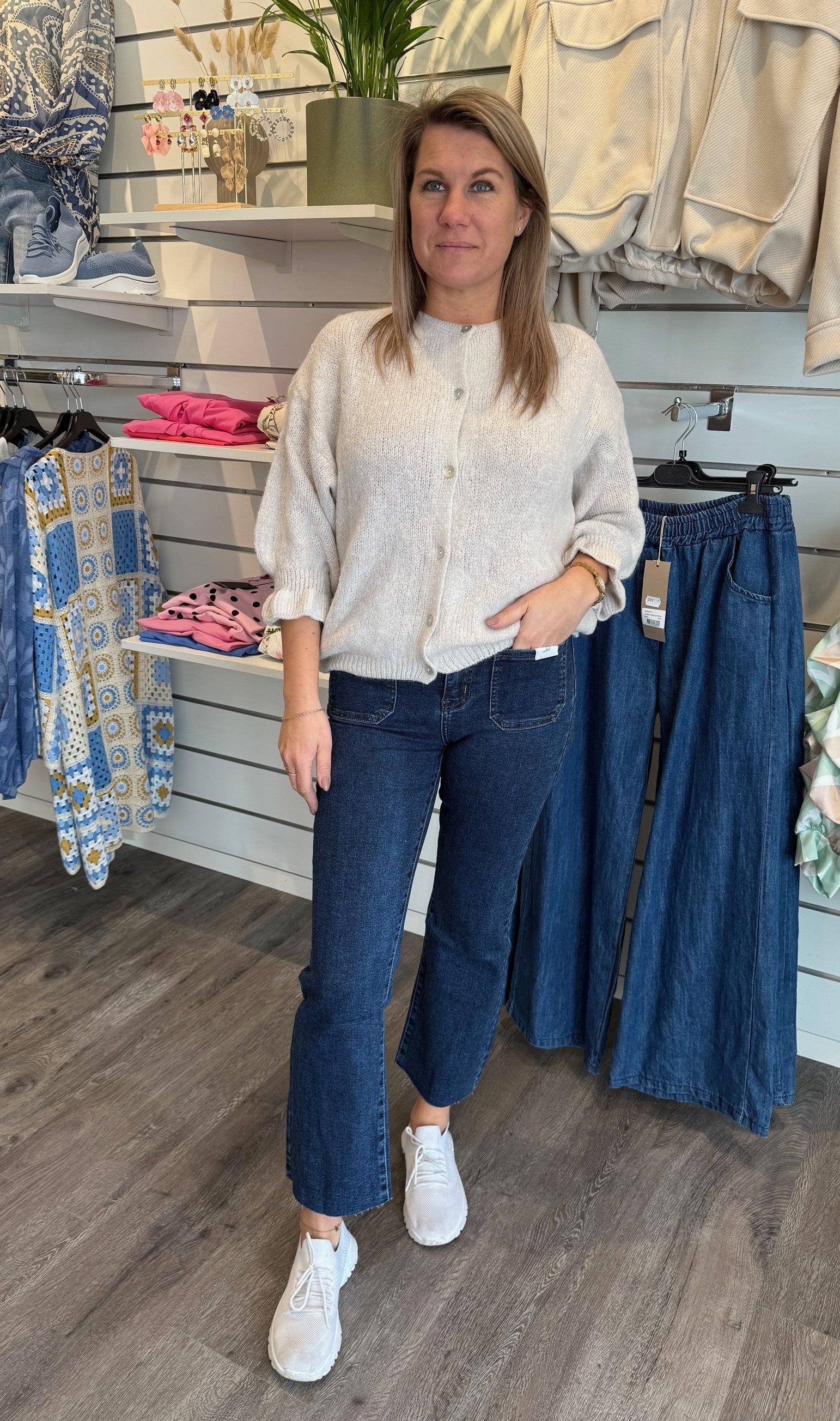 Petra - Stickad kofta - Beige