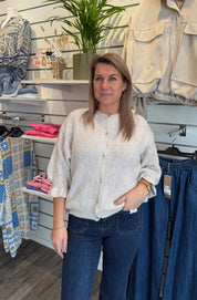 Petra - Stickad kofta - Beige