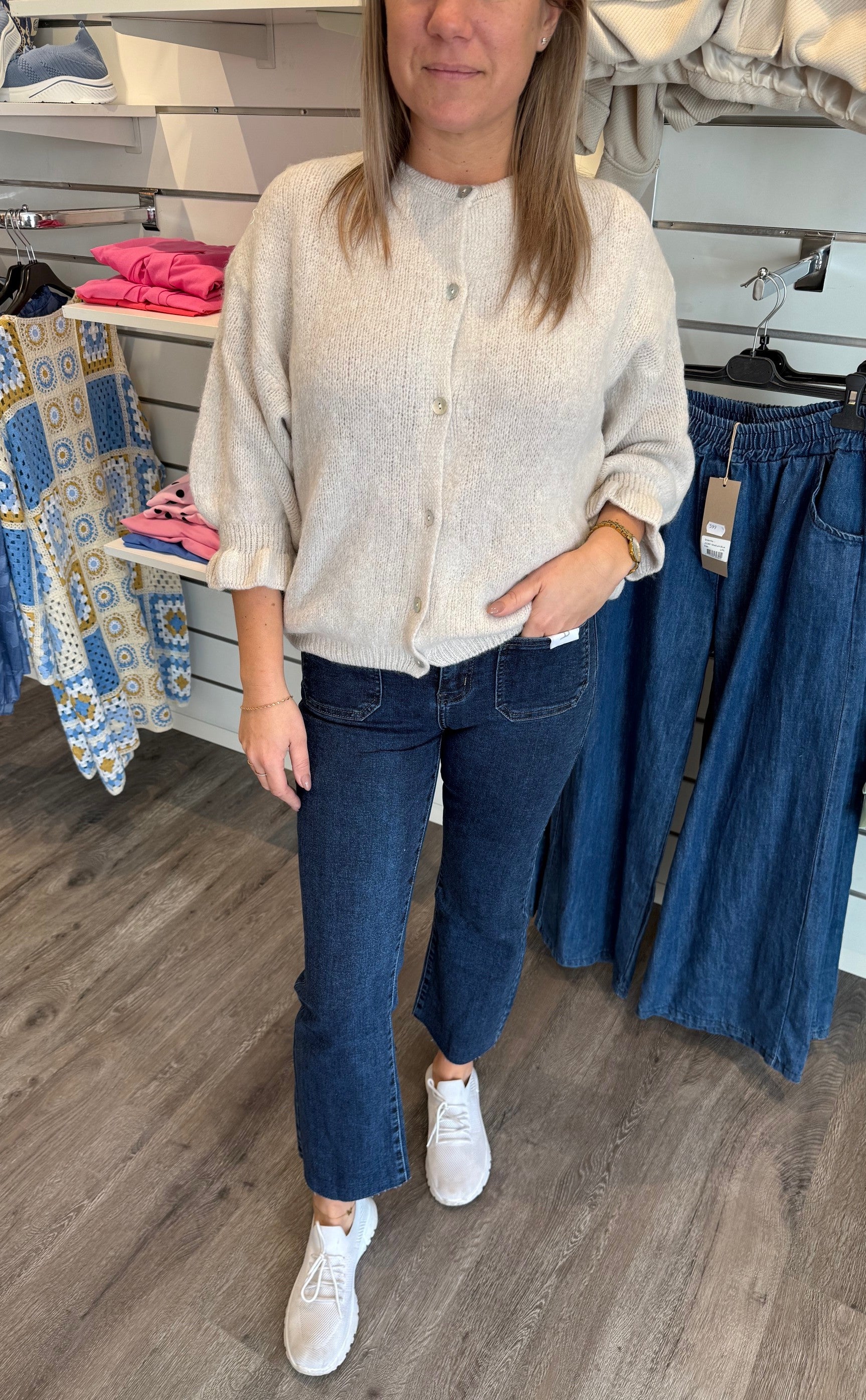 Petra - Stickad kofta - Beige