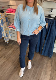 Petra - Stickad kofta - Blå