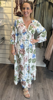 Petronella klänning Cream/Khaki