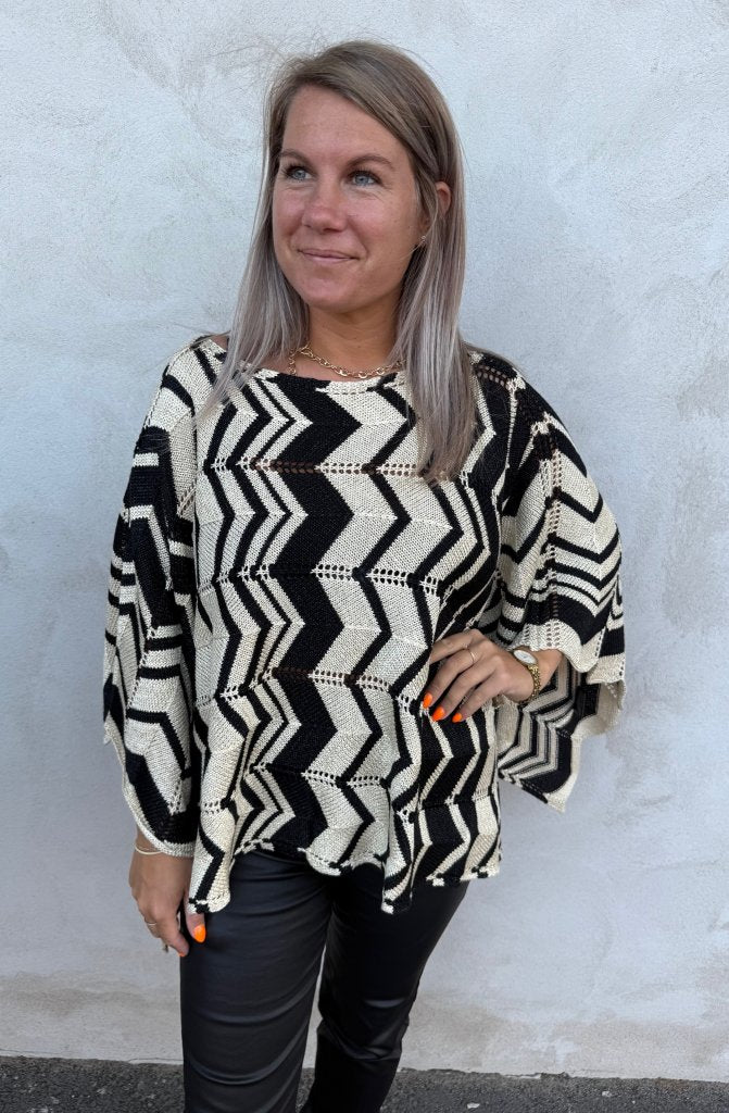 Esther- Poncho - Guld/Svart- Nyhet