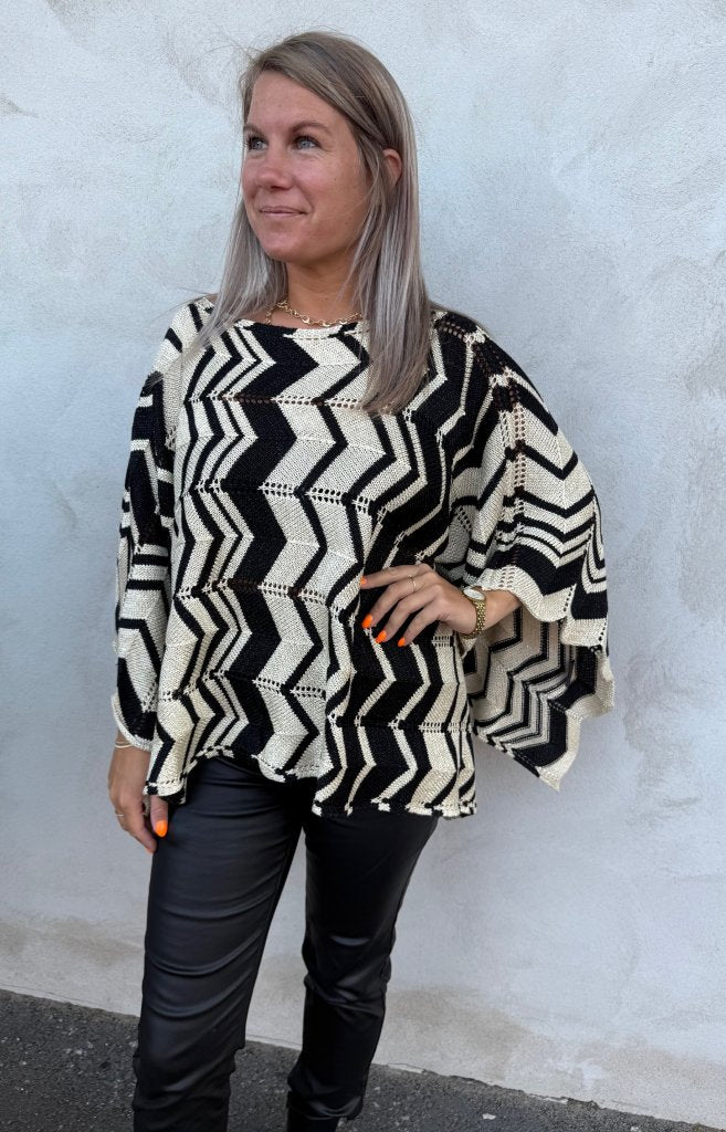Esther- Poncho - Guld/Svart- Nyhet