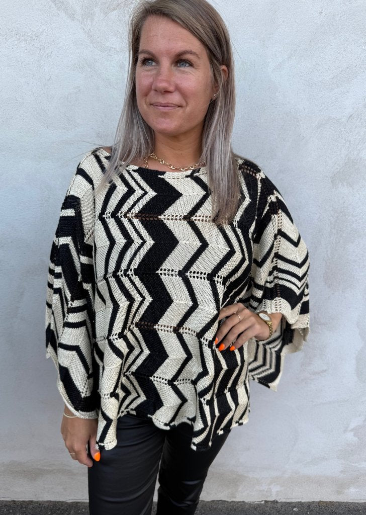 Esther- Poncho - Guld/Svart- Nyhet