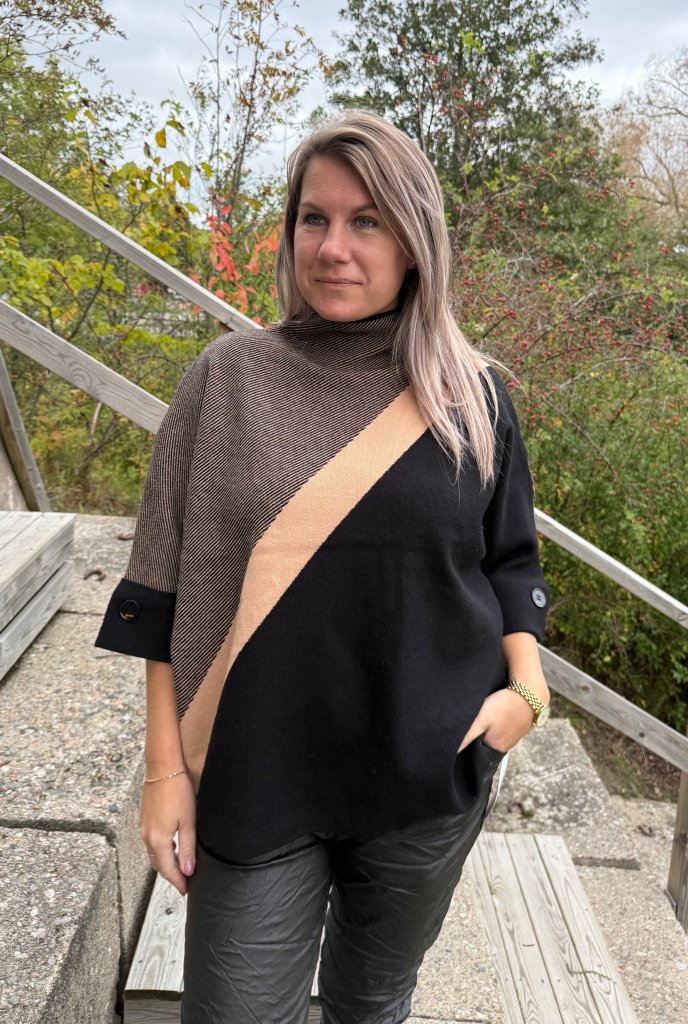 Sonja - Ponchotröja - Brun- Nyhet