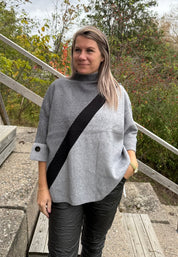 Sonja - Ponchotröja - Grå- Nyhet