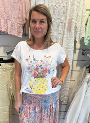Marie - Tshirt - Flowerpot - Gul