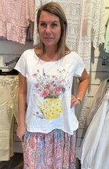 Marie - Tshirt - Flowerpot - Gul