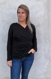 Primerose - Draperad topp - Svart - Nyhet