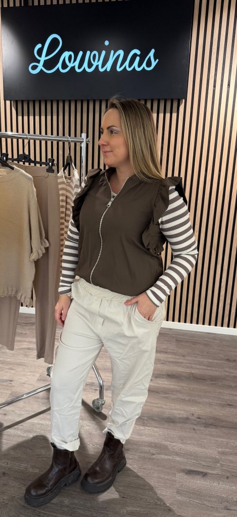 Raffaella  - Byxa med resår - Beige - Nyhet