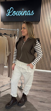 Raffaella  - Byxa med resår - Beige - Nyhet