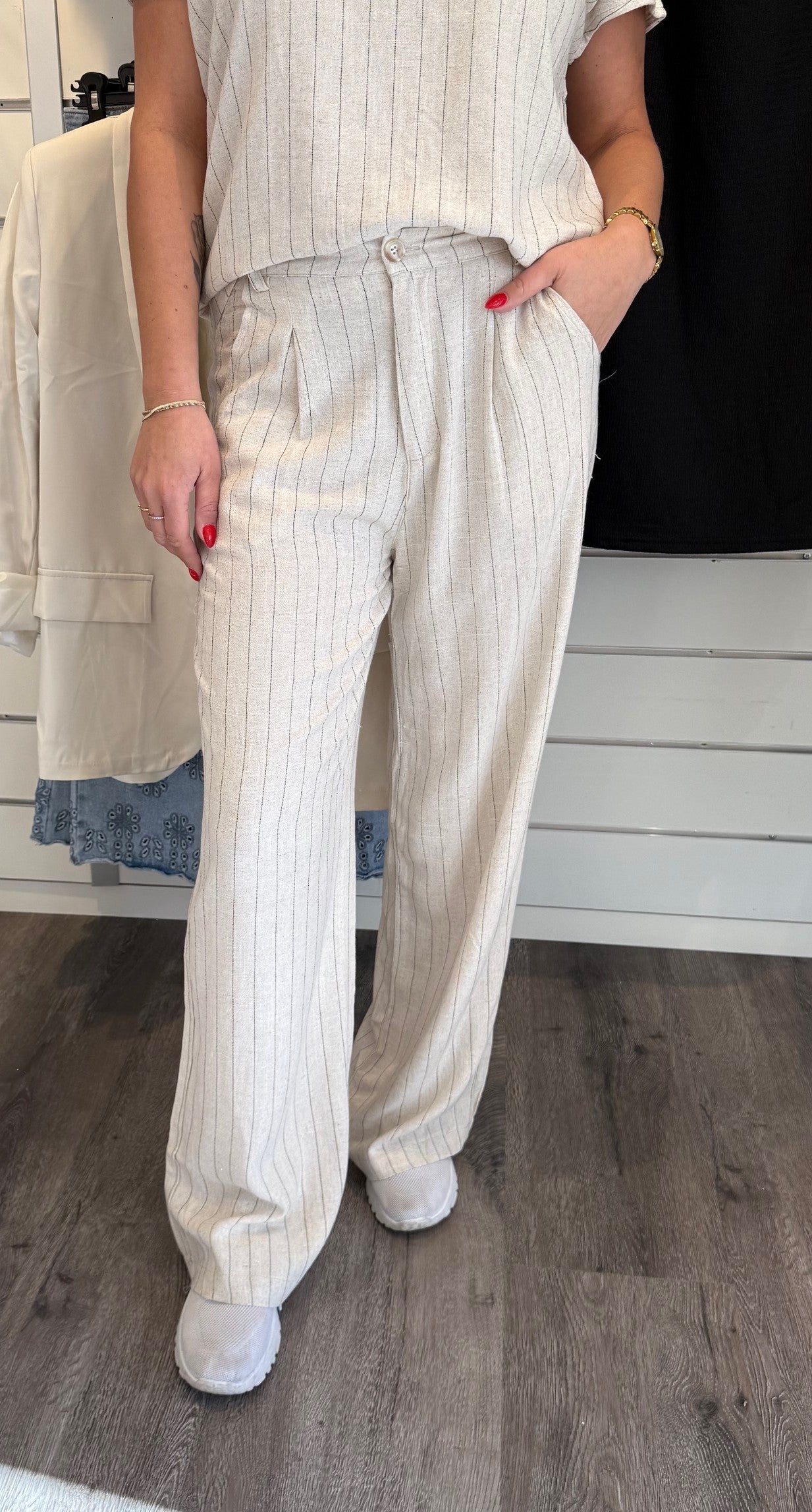 Ursula Linnebyxa Beige