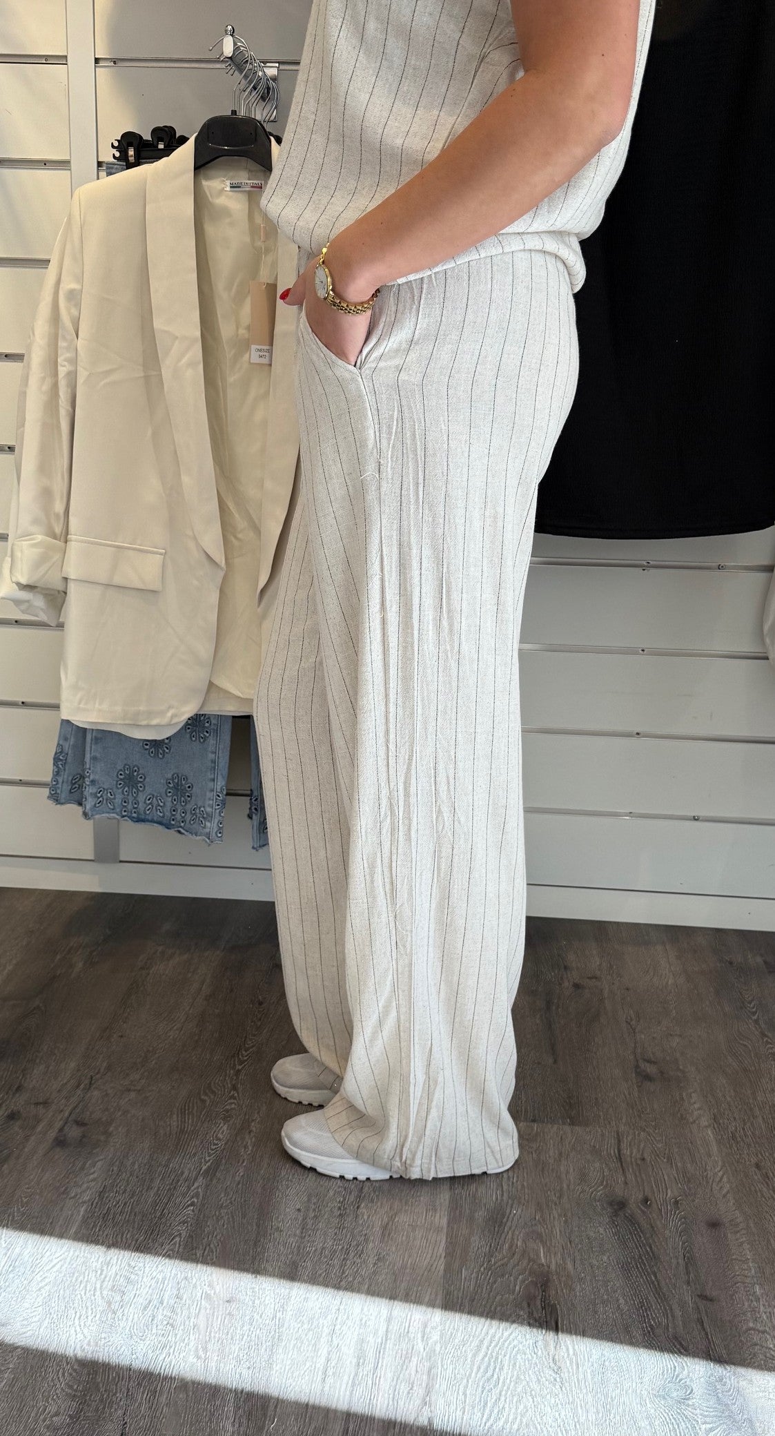 Ursula Linnebyxa Beige
