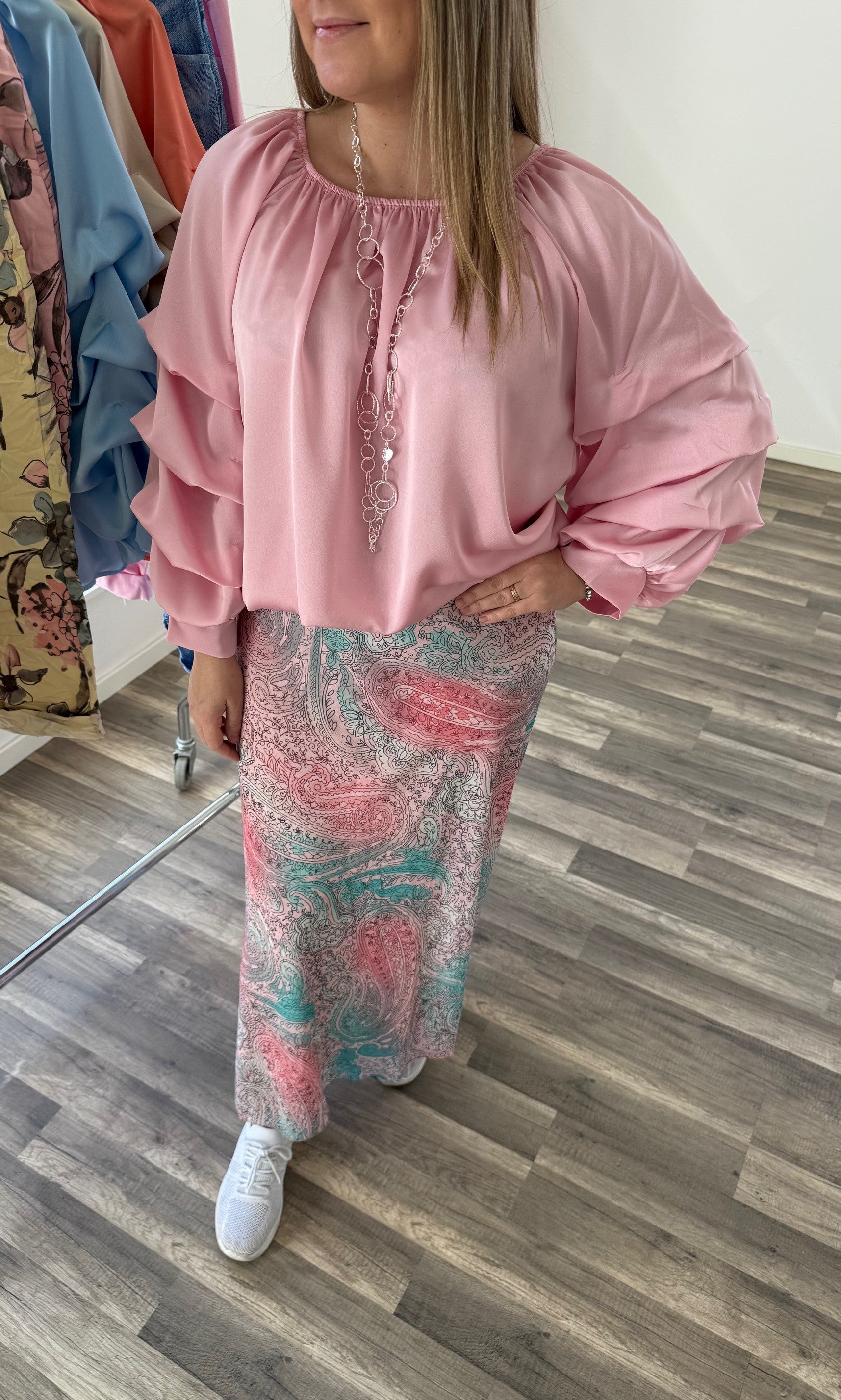 Raya - Topp med volang - Rosa