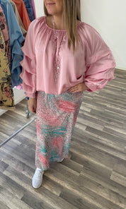Raya - Topp med volang - Rosa