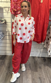 Riva Blus Prickar Röd