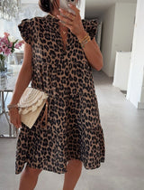 Jill Klänning  Leopard Choco