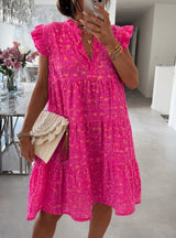 Jill Klänning  Leopard Fuxia