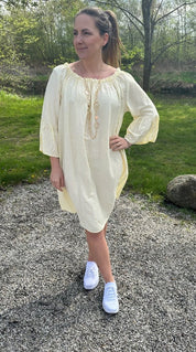 Romina - Klänning - Randig - Gul-  Nyhet