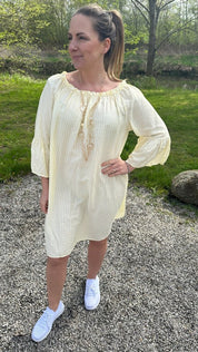 Romina - Klänning - Randig - Gul-  Nyhet