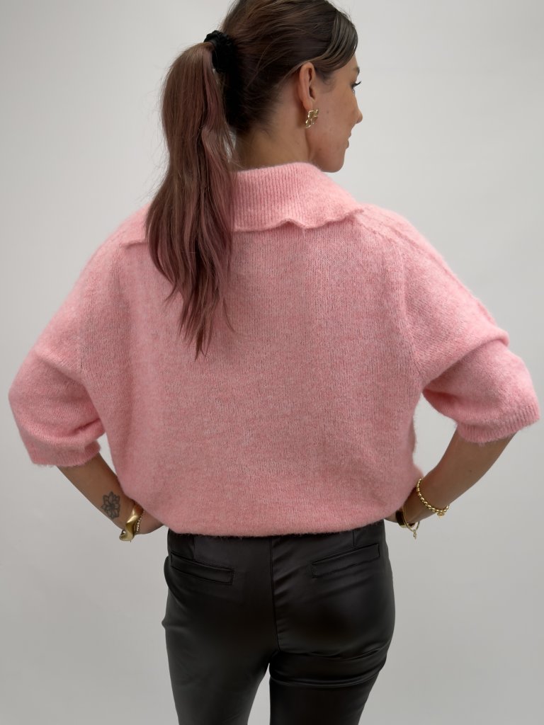 Ronja- Stickad tröja - Rosa