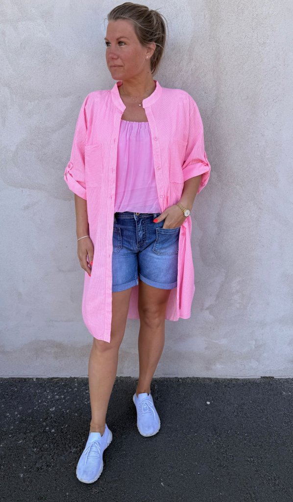 Rosea  Tunika  Randig Strong Pink