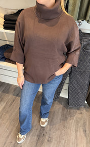 Sally Stickad polotröja Choco